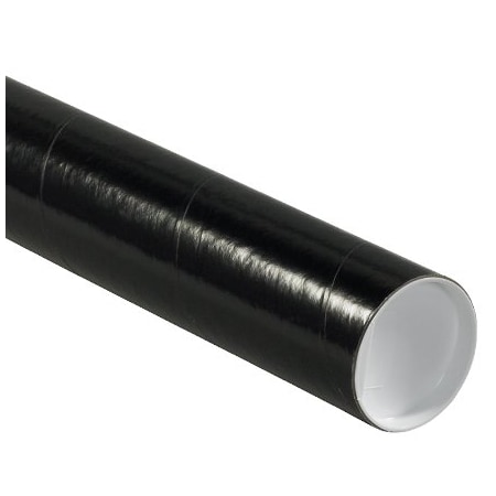 Bsc Preferred 3 x 36'' Black Tubes with Caps, 24PK P3036BL